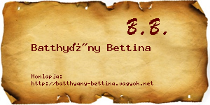 Batthyány Bettina névjegykártya